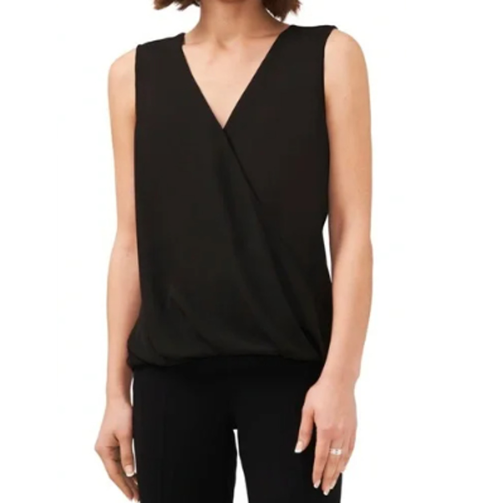 New HALOGEN ~Surplice Neck Sleeveless Top Size MED FALL